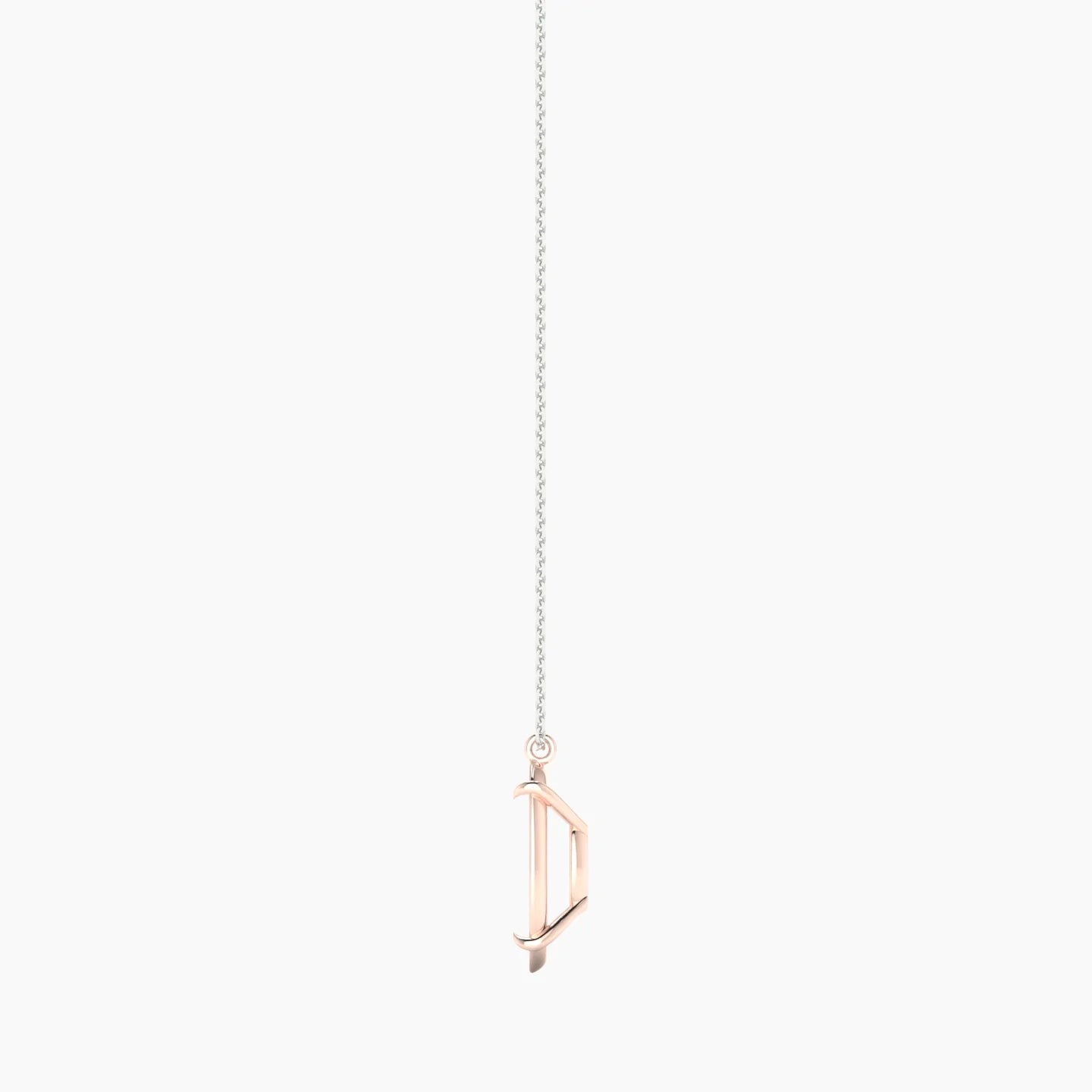 Hanging Solitaire | 18k White & Rose Gold 5-7.99 ct Oval Cut Pendant Setting