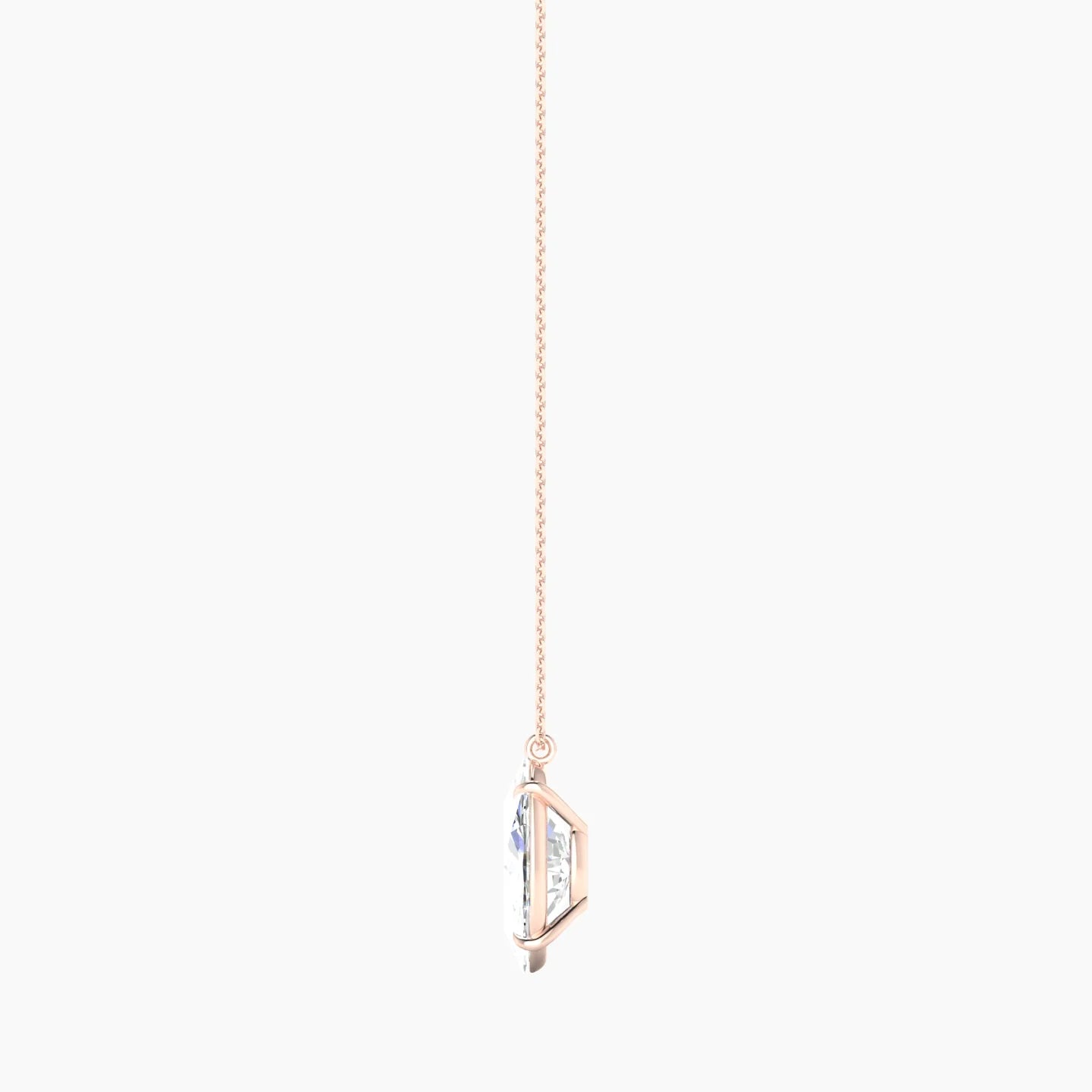 Hanging Solitaire | 18k Rose Gold 5 ct Lab Diamond Oval Cut Pendant