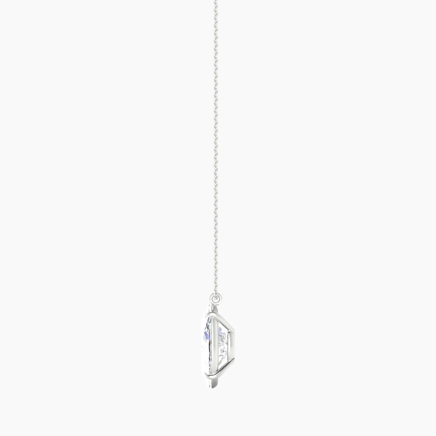 Hanging Solitaire | 18k White Gold 5 ct Lab Diamond Oval Cut Pendant
