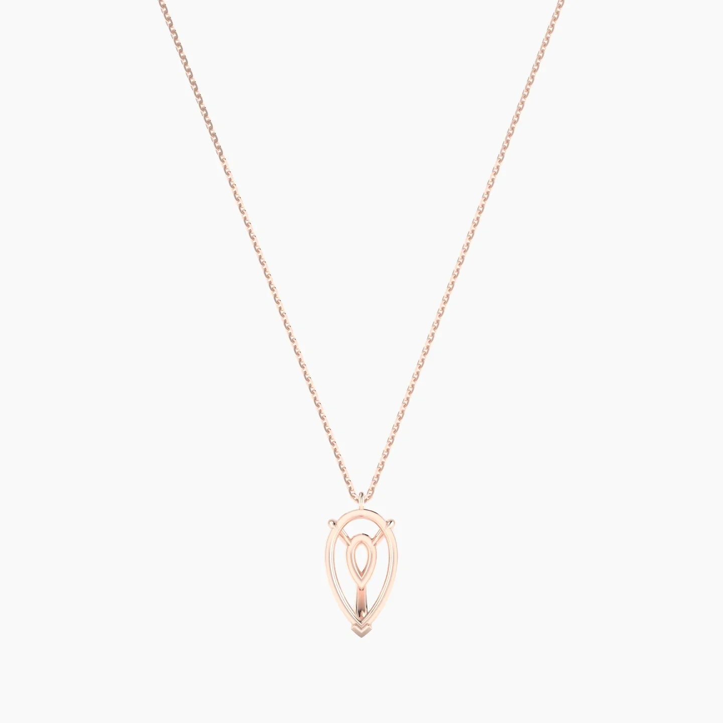 Hanging Solitaire | 18k Rose Gold 3-4.99 ct Pear Cut Pendant Setting