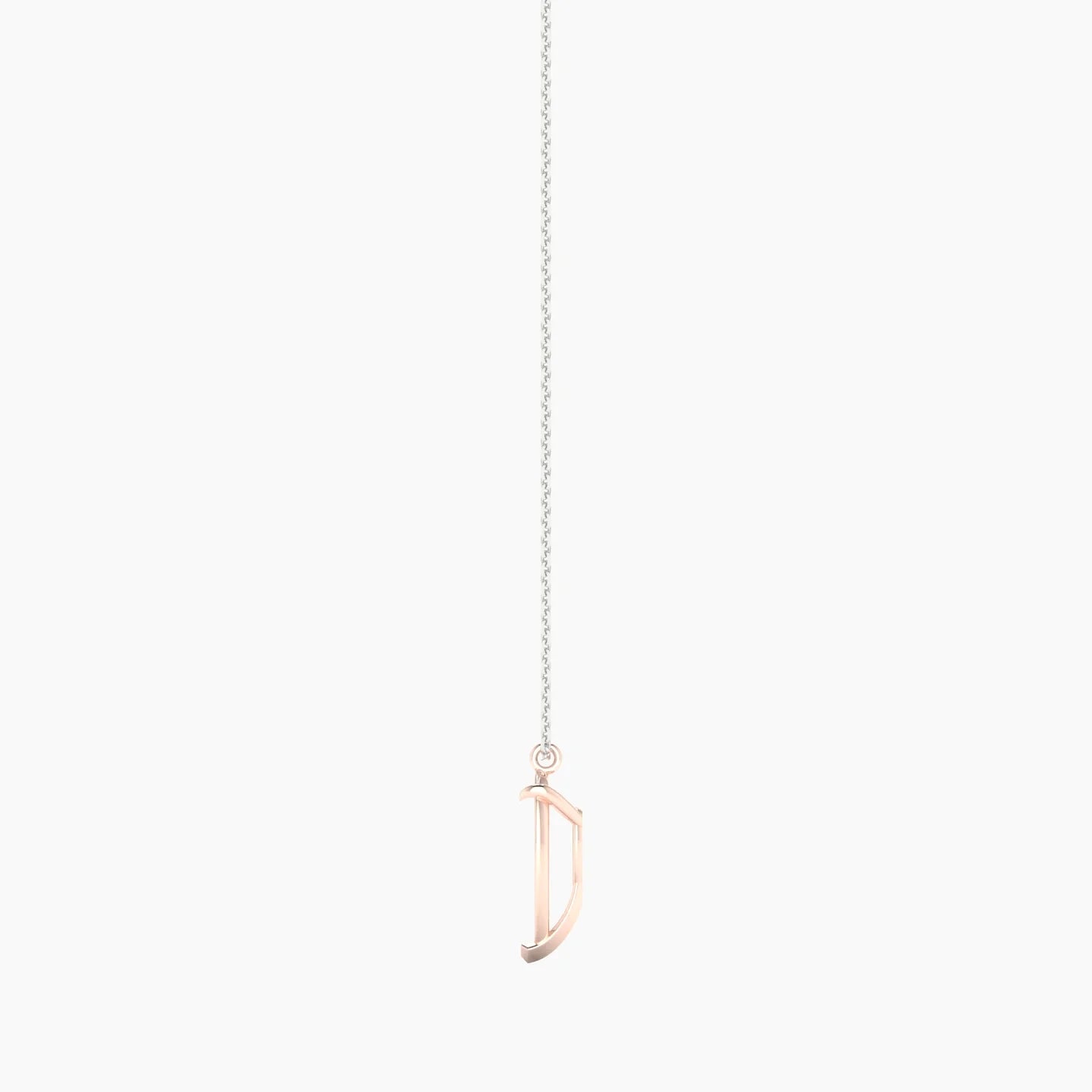 Hanging Solitaire | 18k White & Rose Gold 3-4.99 ct Pear Cut Pendant Setting