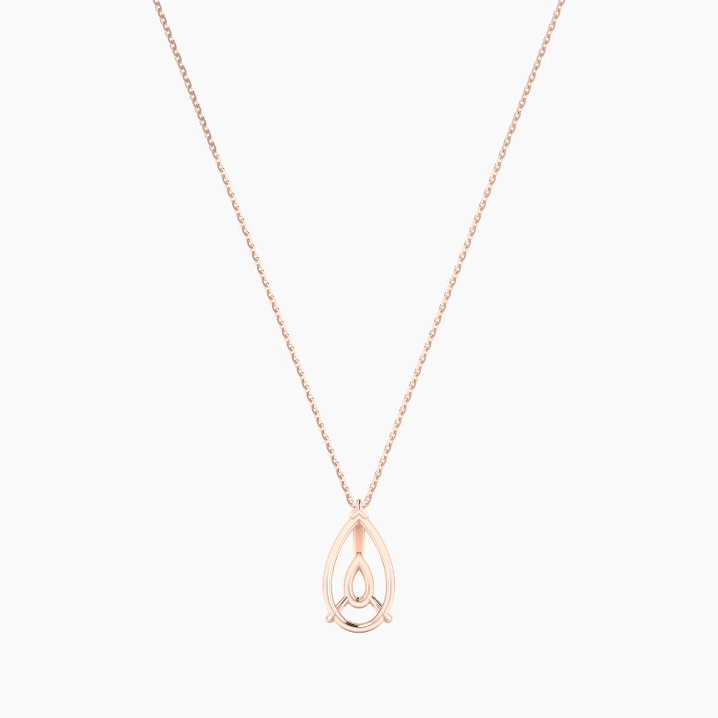 Hanging Solitaire | 18k Rose Gold 3-4.99 ct Pear Cut Pendant Setting