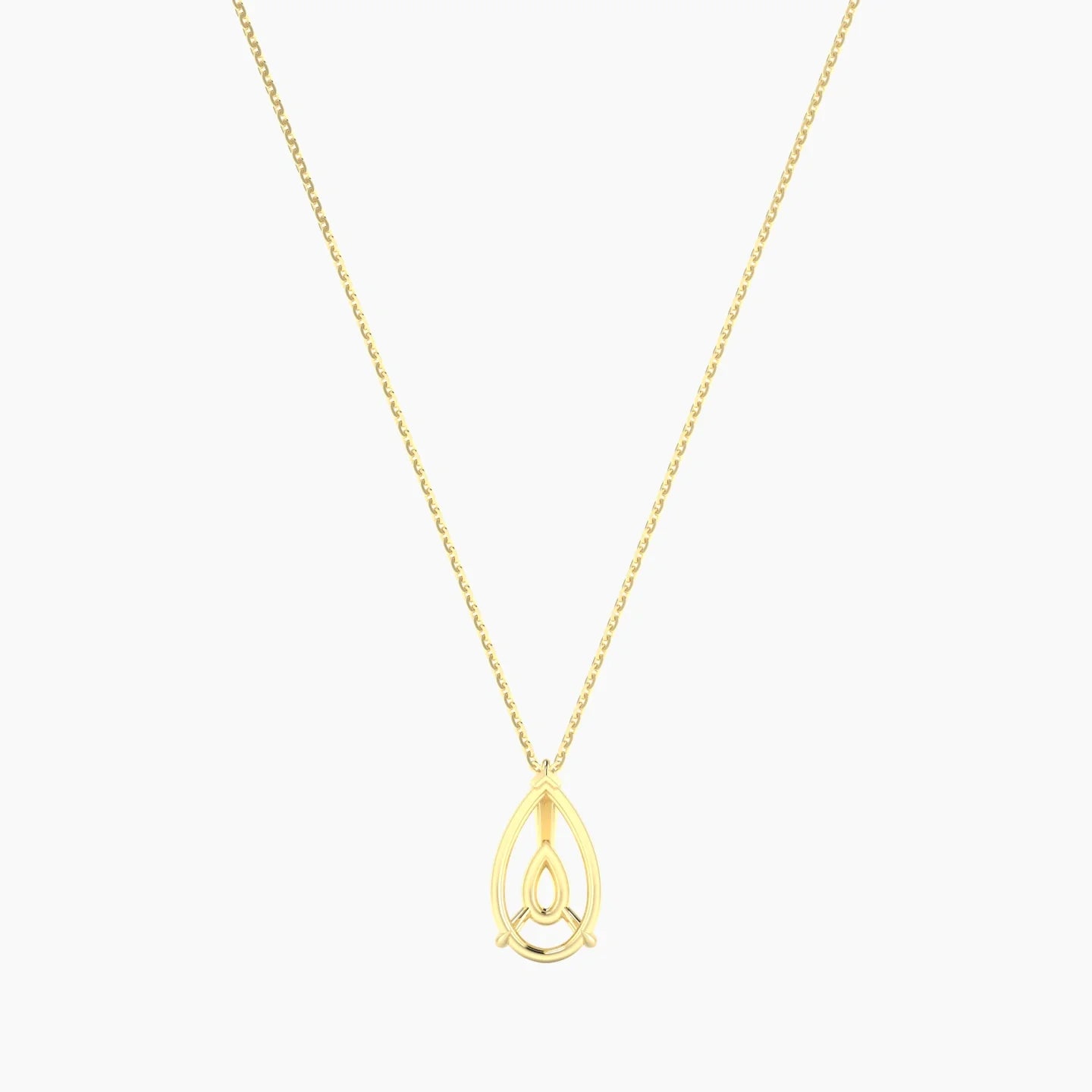 Hanging Solitaire | 18k Yellow Gold 3-4.99 ct Pear Cut Pendant Setting
