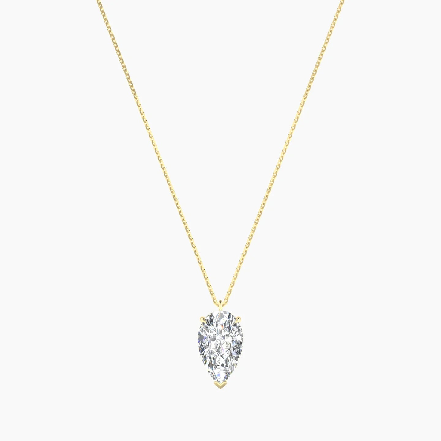 Hanging Solitaire | 18k Yellow Gold 3 ct Lab Diamond Pear Cut Pendant