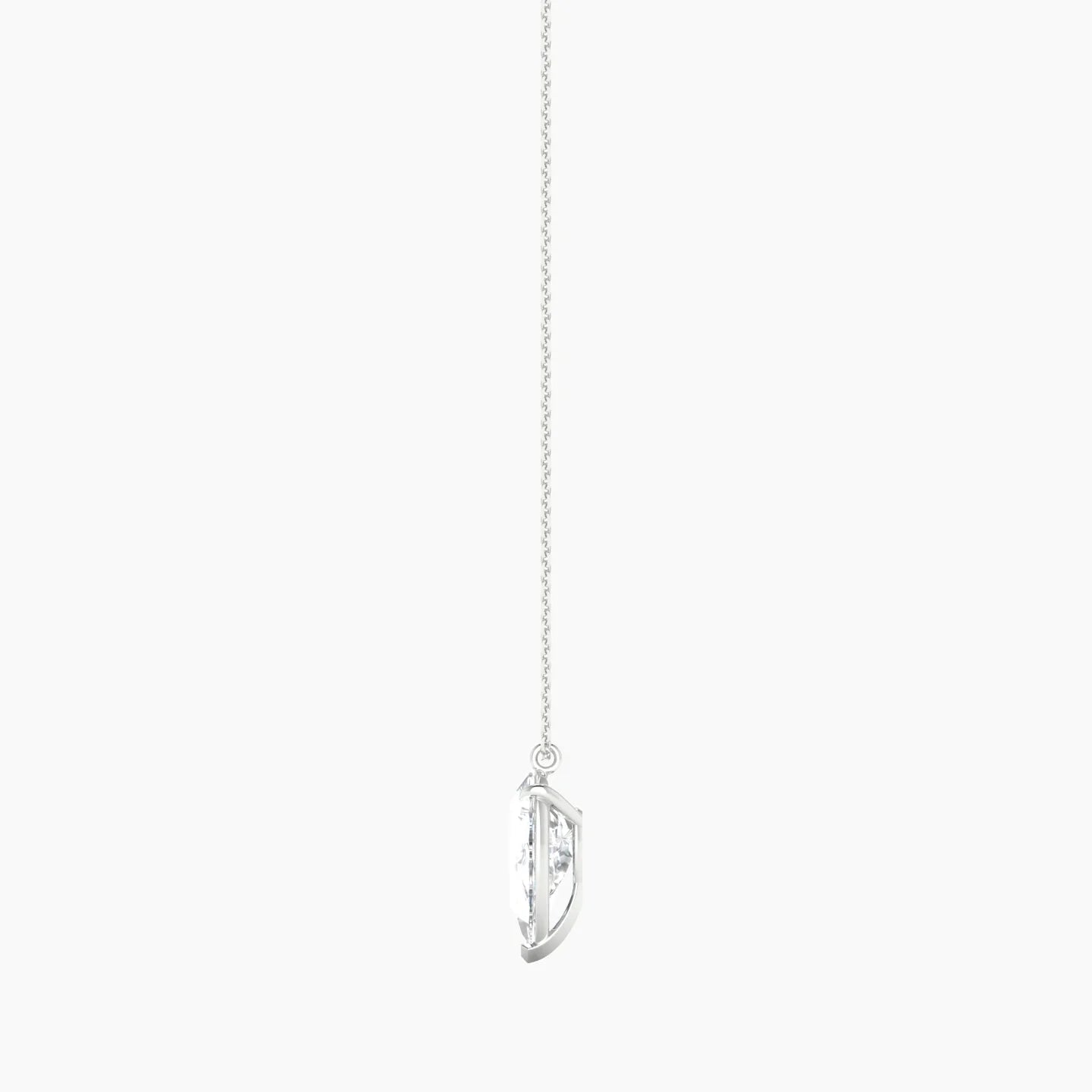 Hanging Solitaire | 18k White Gold 3 ct Lab Diamond Pear Cut Pendant