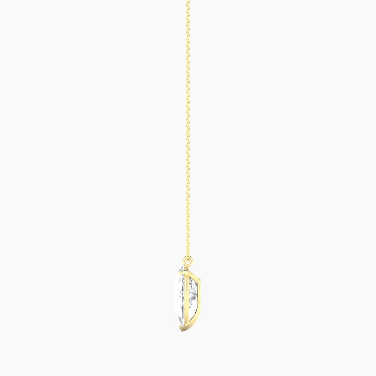 Hanging Solitaire | 18k Yellow Gold 3 ct Lab Diamond Pear Cut Pendant