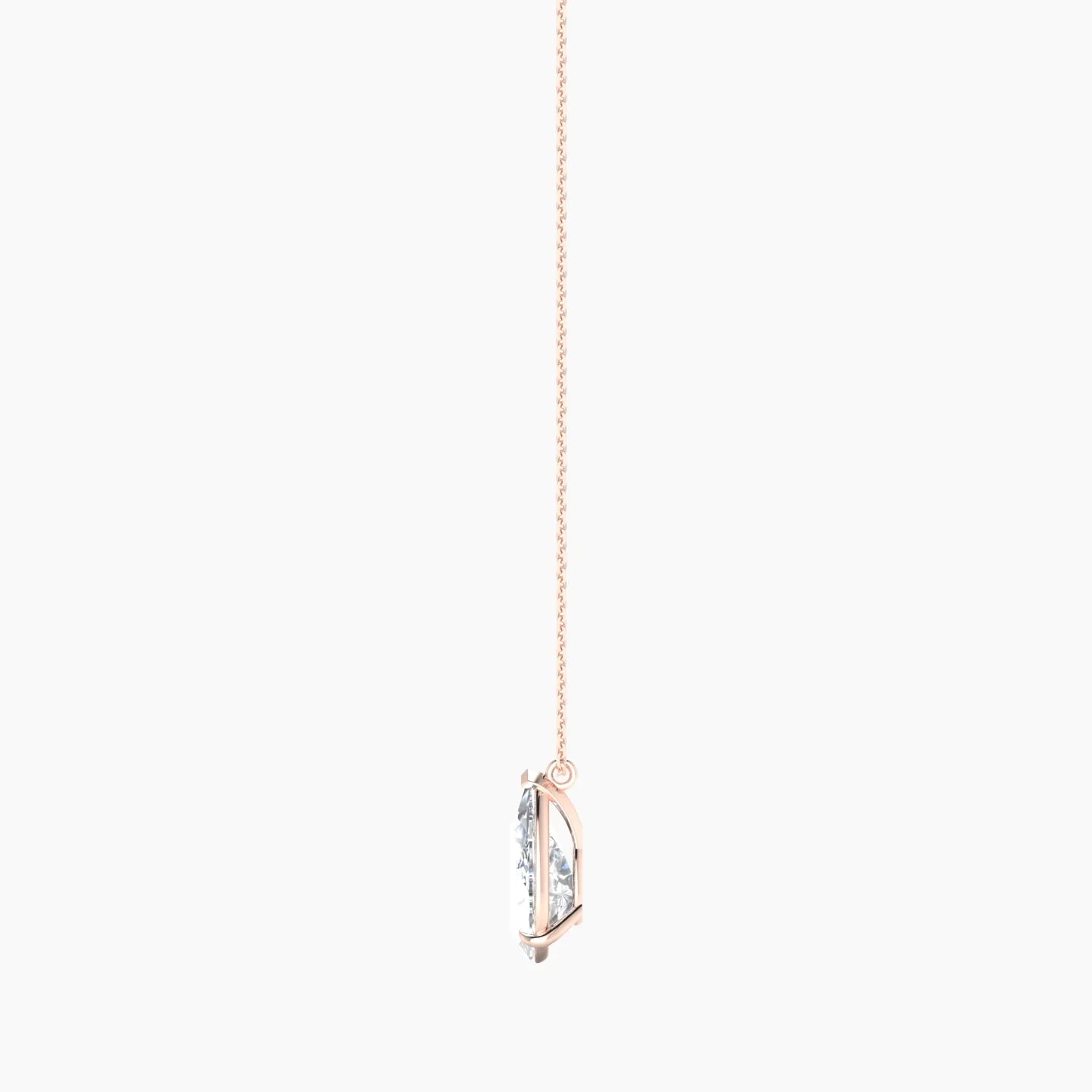 Hanging Solitaire | 18k Rose Gold 3 ct Lab Diamond Pear Cut Pendant
