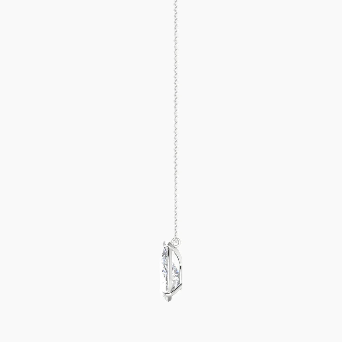 Hanging Solitaire | 18k White Gold 3 ct Lab Diamond Pear Cut Pendant