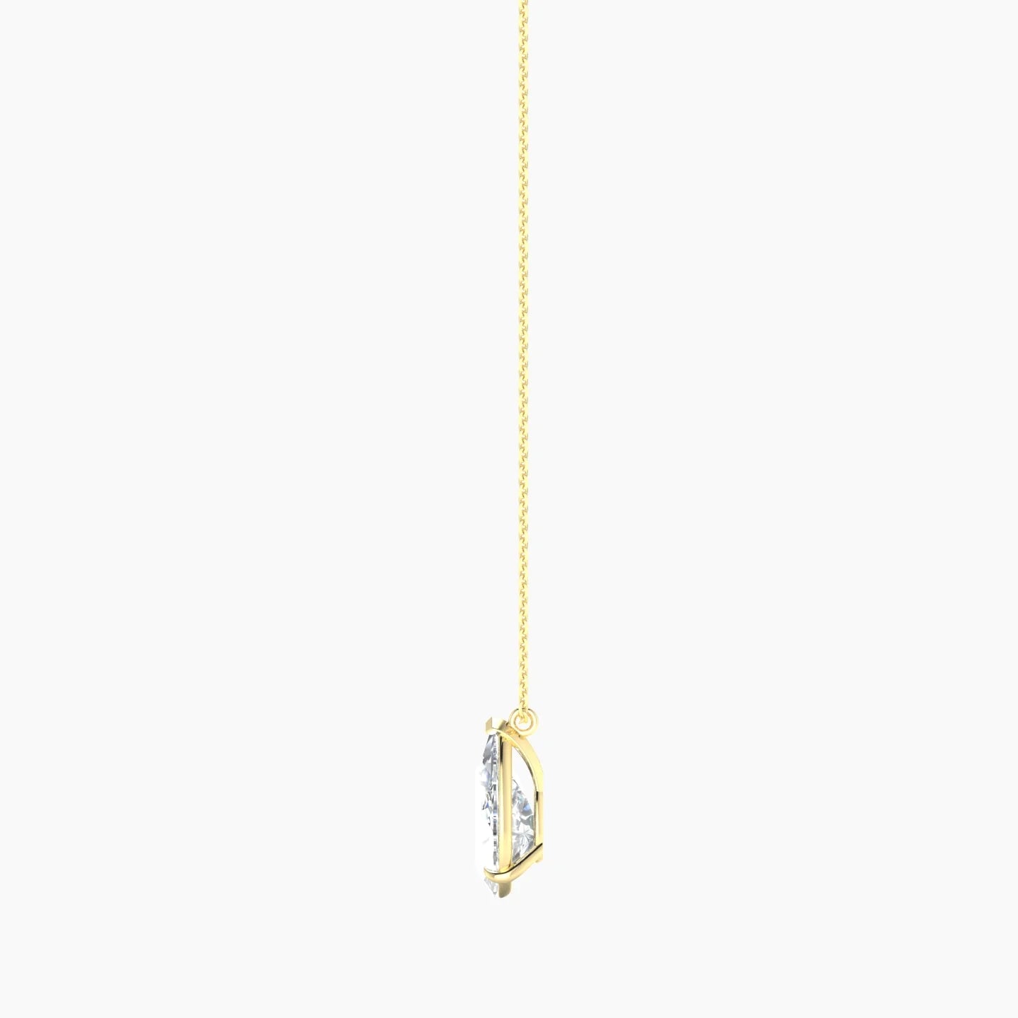 Hanging Solitaire | 18k Yellow Gold 3 ct Lab Diamond Pear Cut Pendant