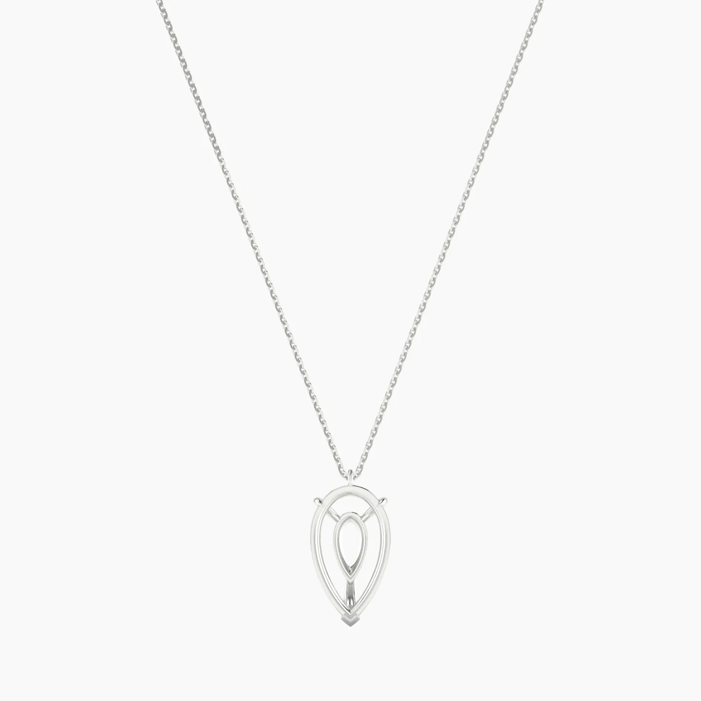Hanging Solitaire | 18k White Gold 5-7.99 ct Pear Cut Pendant Setting
