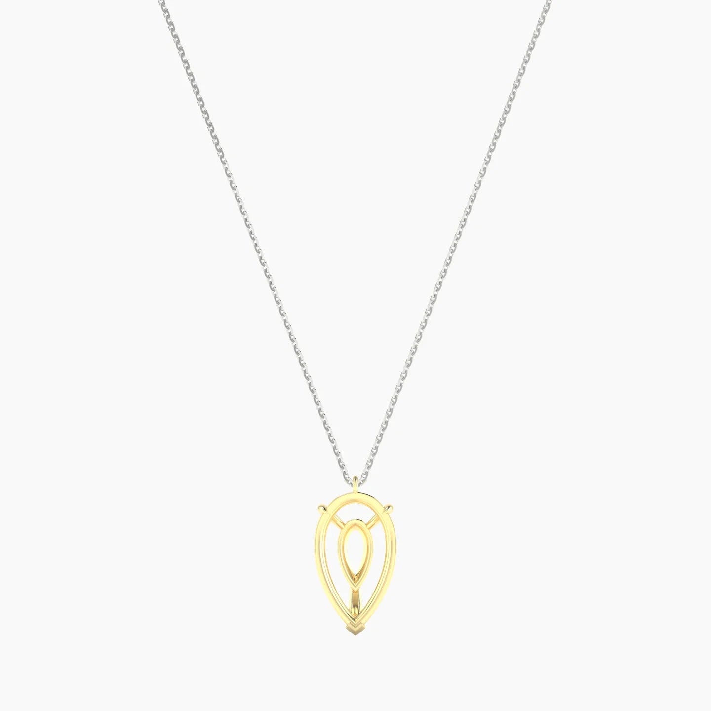 Hanging Solitaire | 18k White & Yellow Gold 5-7.99 ct Pear Cut Pendant Setting