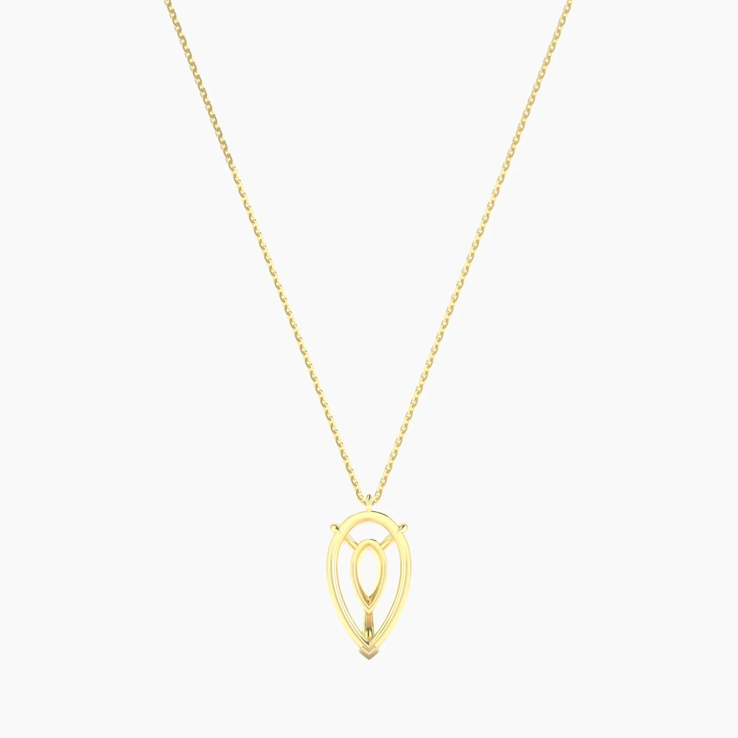 Hanging Solitaire | 18k Yellow Gold 5-7.99 ct Pear Cut Pendant Setting