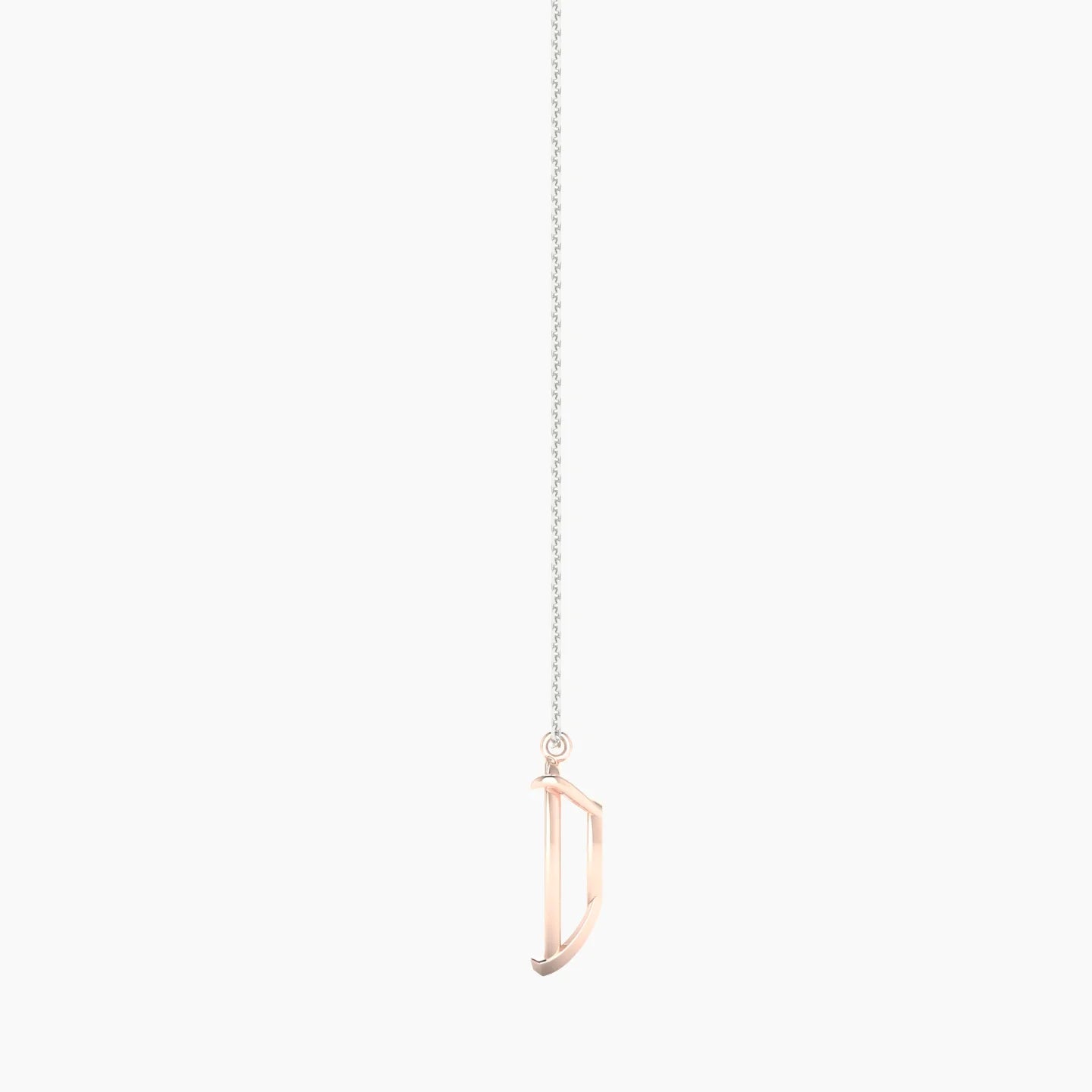 Hanging Solitaire | 18k White & Rose Gold 5-7.99 ct Pear Cut Pendant Setting
