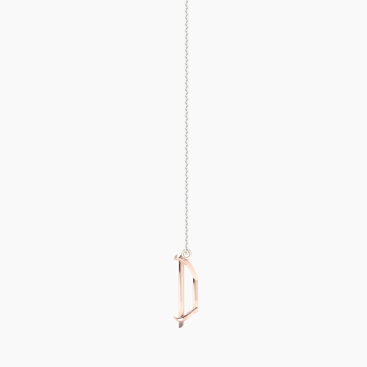 Hanging Solitaire | 18k White & Rose Gold 5-7.99 ct Pear Cut Pendant Setting
