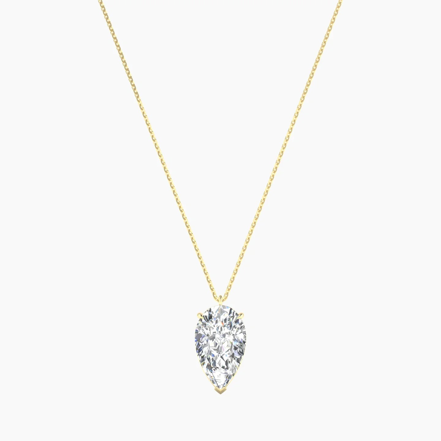 Hanging Solitaire | 18k Yellow Gold 5 ct Lab Diamond Pear Cut Pendant