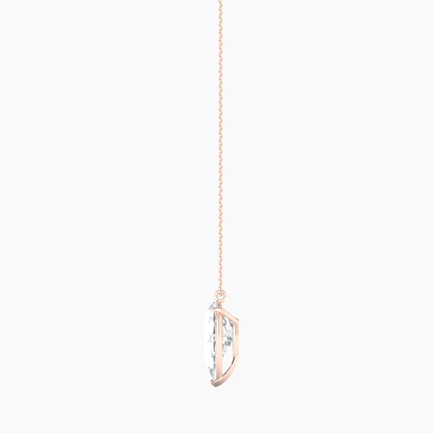 Hanging Solitaire | 18k Rose Gold 5 ct Lab Diamond Pear Cut Pendant