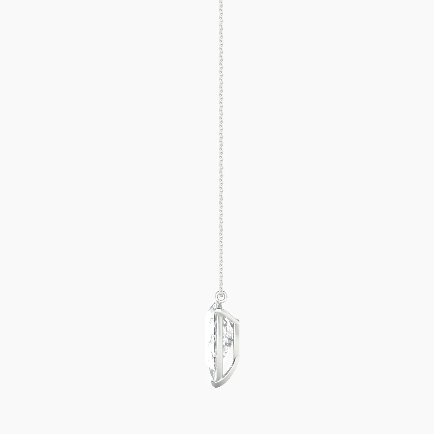 Hanging Solitaire | 18k White Gold 5 ct Lab Diamond Pear Cut Pendant