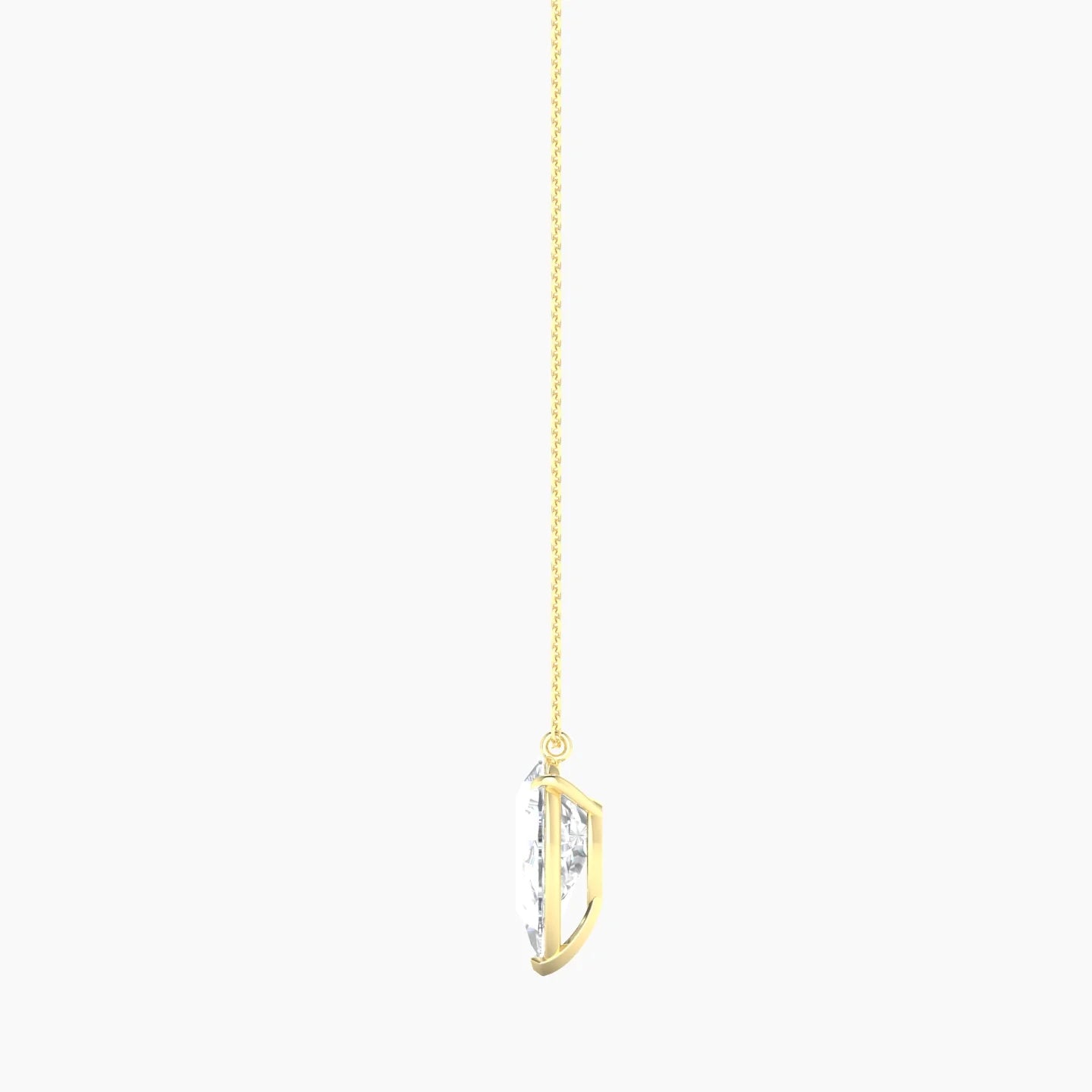 Hanging Solitaire | 18k Yellow Gold 5 ct Lab Diamond Pear Cut Pendant