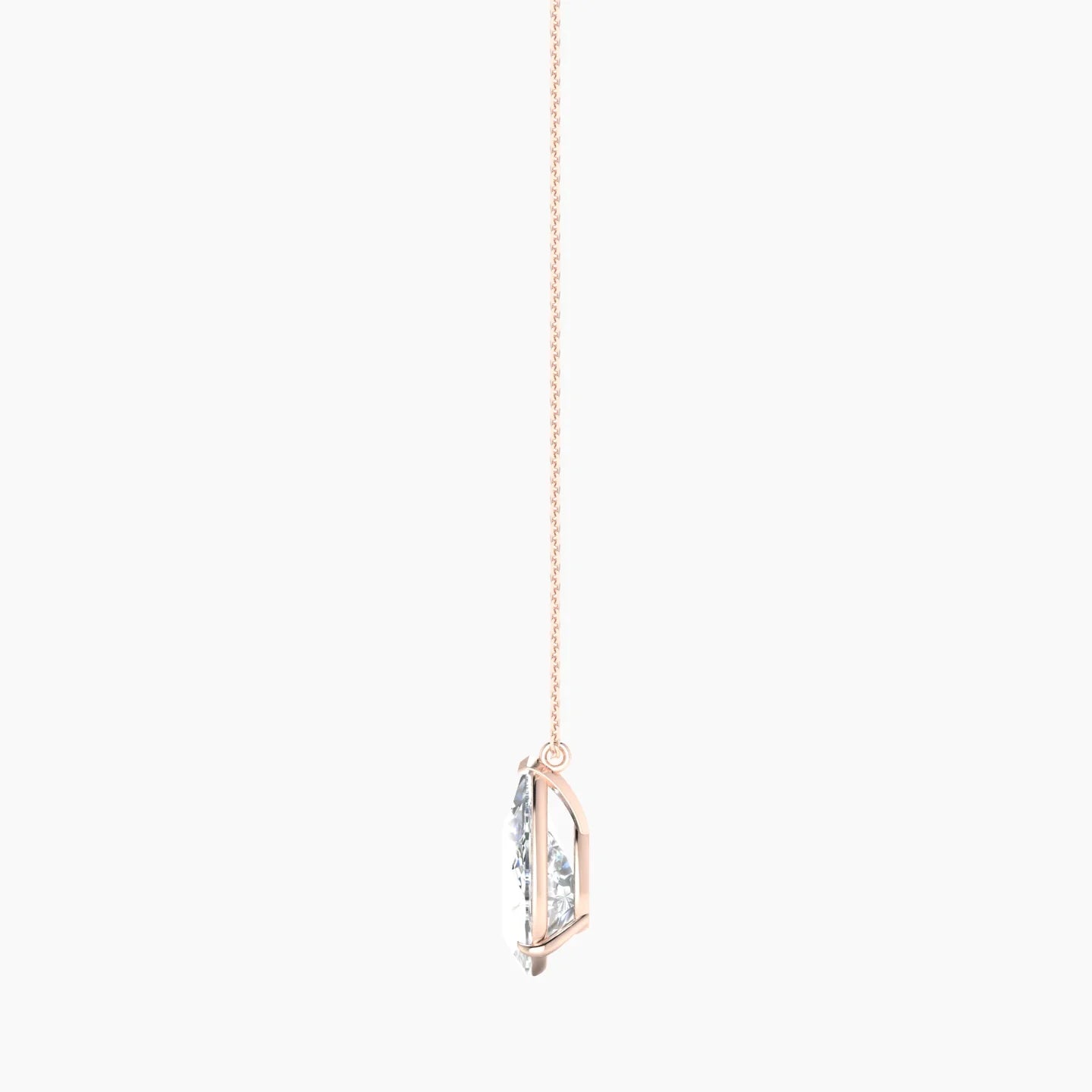 Hanging Solitaire | 18k Rose Gold 5 ct Lab Diamond Pear Cut Pendant
