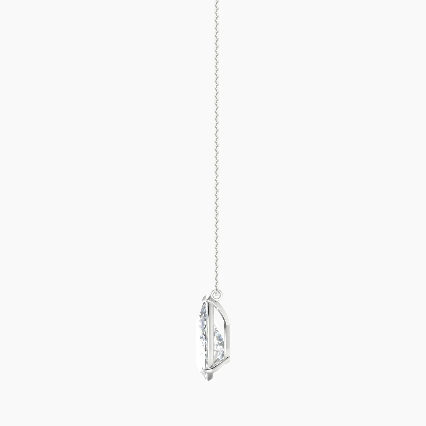Hanging Solitaire | 18k White Gold 5 ct Lab Diamond Pear Cut Pendant