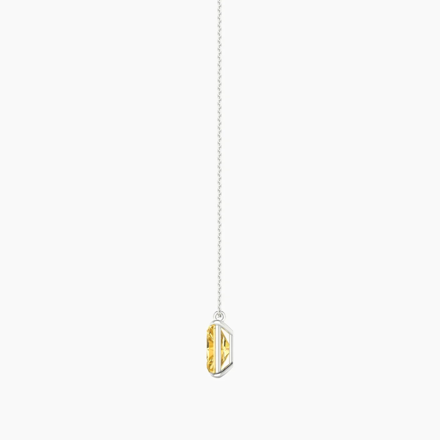 Hanging Solitaire | 18k White Gold 3 ct Yellow Lab Diamond Radiant Cut Pendant
