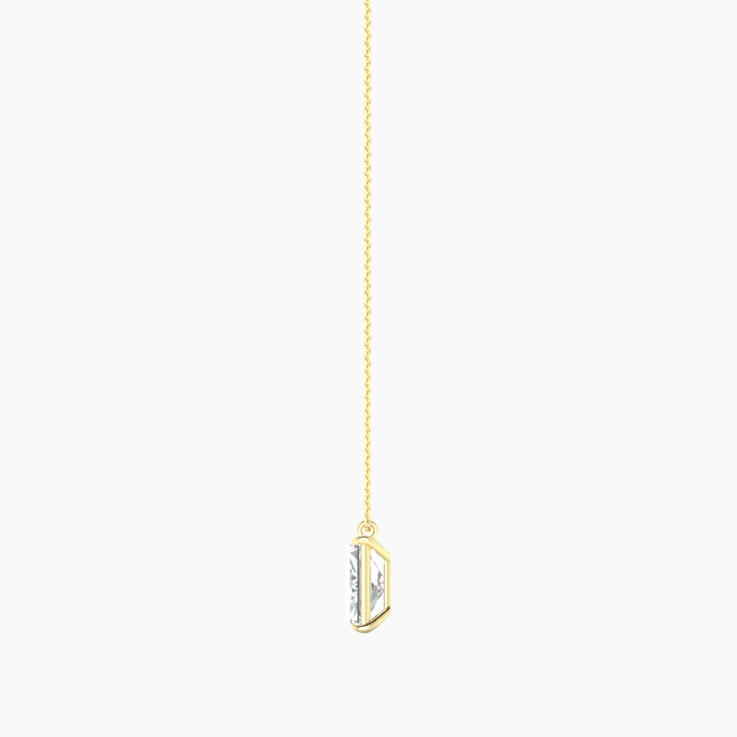 Hanging Solitaire | 18k Yellow Gold 3 ct Lab Diamond Radiant Cut Pendant