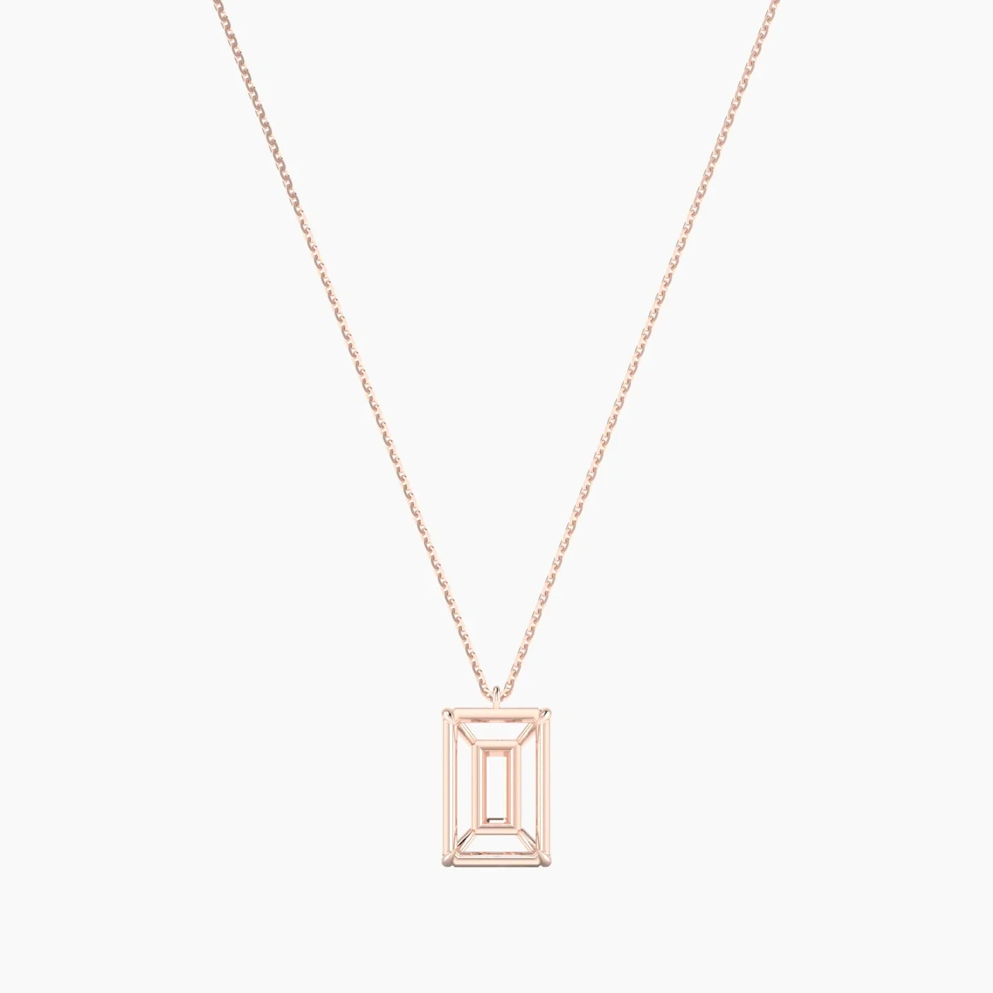 Hanging Solitaire | 18k Rose Gold 5-7.99 ct Radiant Cut Pendant Setting