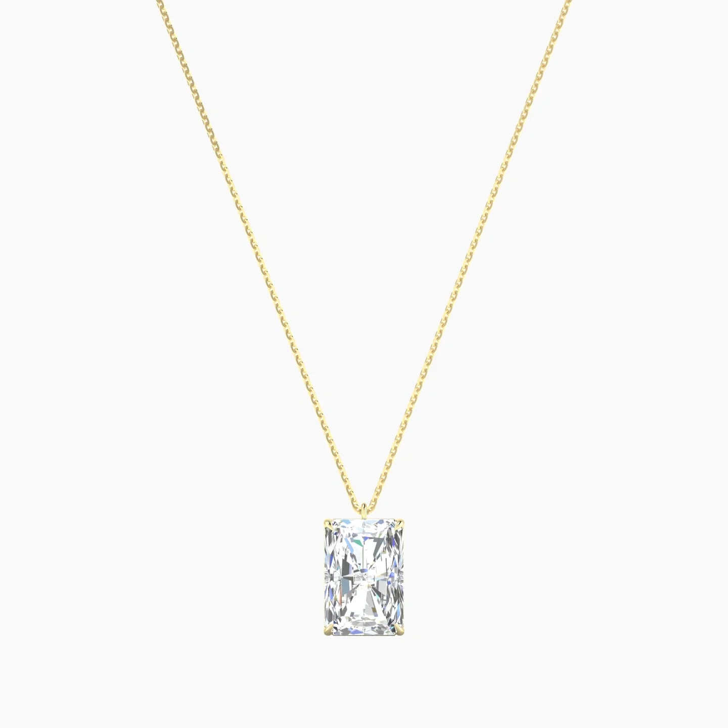 Hanging Solitaire | 18k Yellow Gold 5 ct Lab Diamond Radiant Cut Pendant
