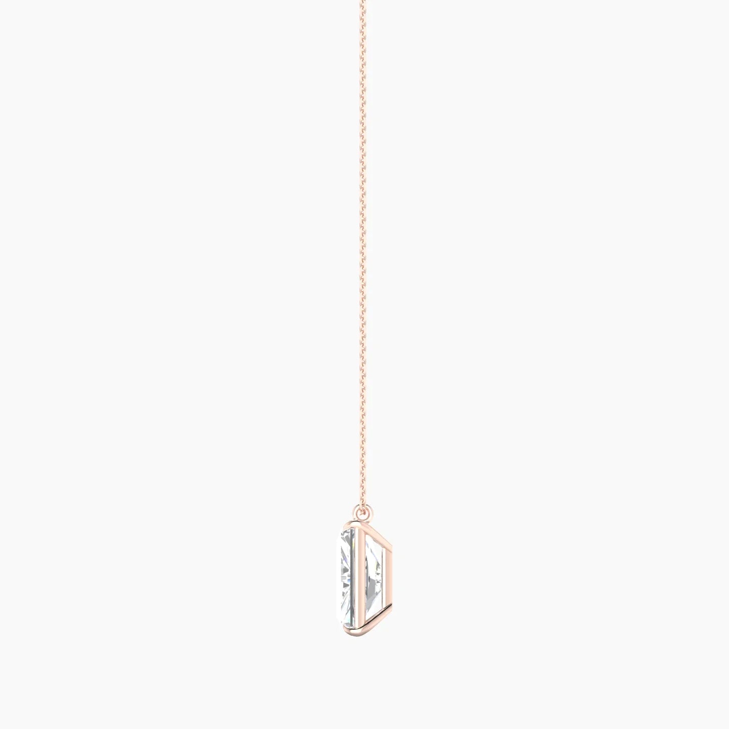 Hanging Solitaire | 18k Rose Gold 5 ct Lab Diamond Radiant Cut Pendant