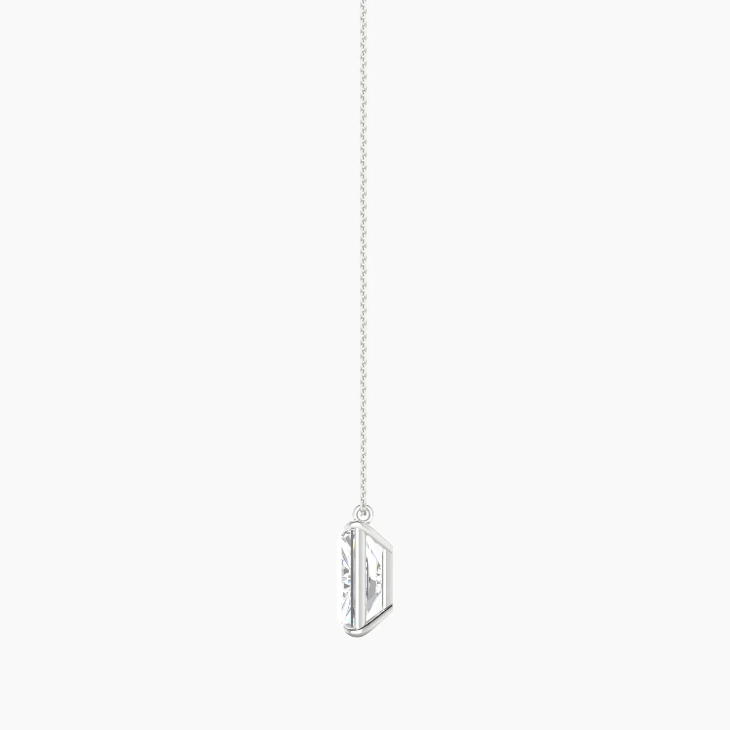 Hanging Solitaire | 18k White Gold 5 ct Lab Diamond Radiant Cut Pendant