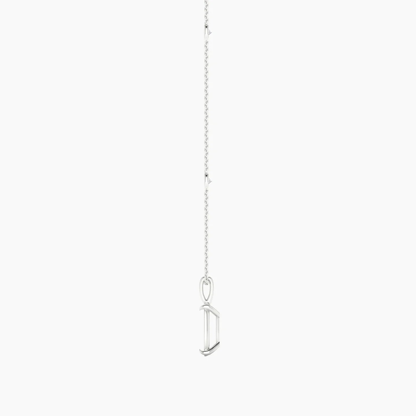 Hanging Solitaire with Sautoir | 18k White Gold 3-4.99 ct Cushion Cut Pendant Setting