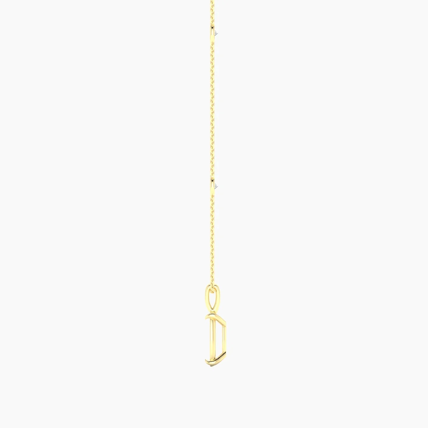 Hanging Solitaire with Sautoir | 18k Yellow Gold 3-4.99 ct Cushion Cut Pendant Setting