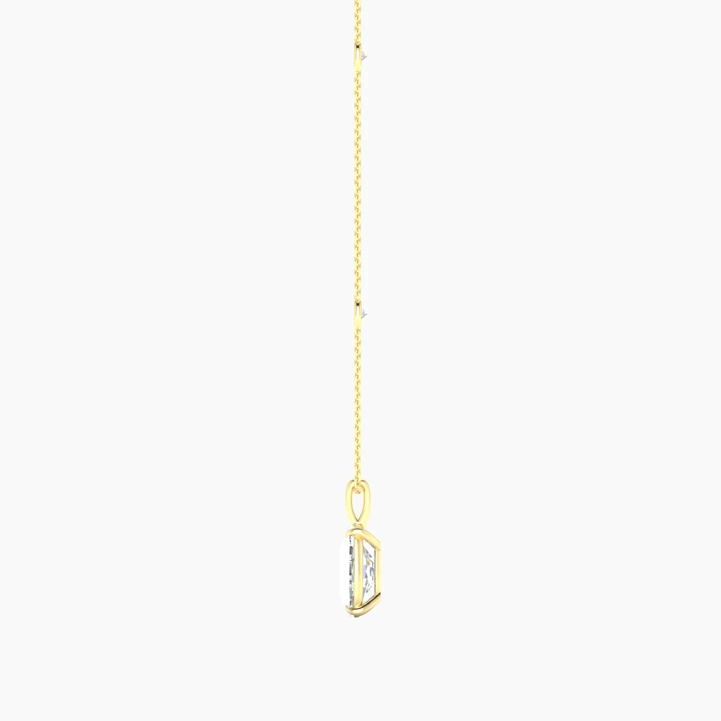 Hanging Solitaire with Sautoir | 18k Yellow Gold 3 ct Cushion Cut Pendant Setting