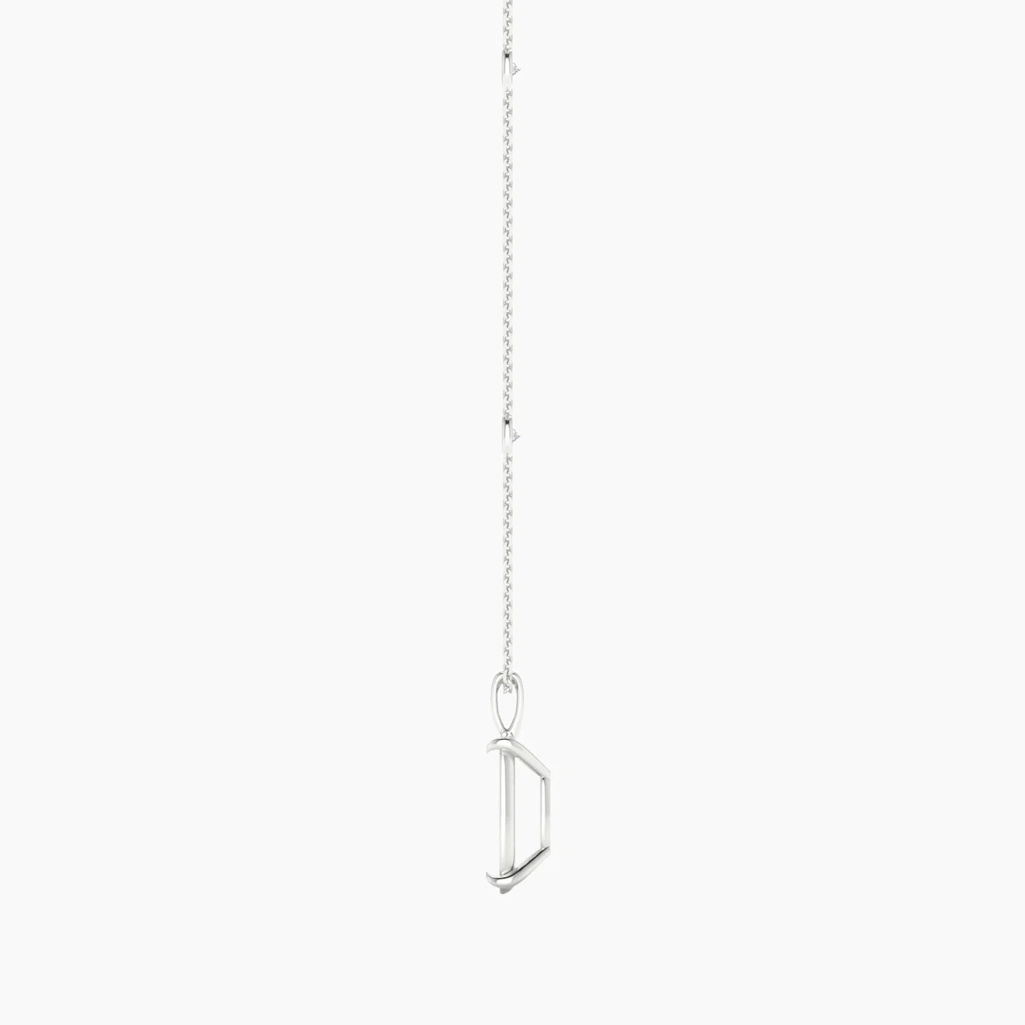 Hanging Solitaire with Sautoir | 18k White Gold 5-7.99 ct Cushion Cut Pendant Setting