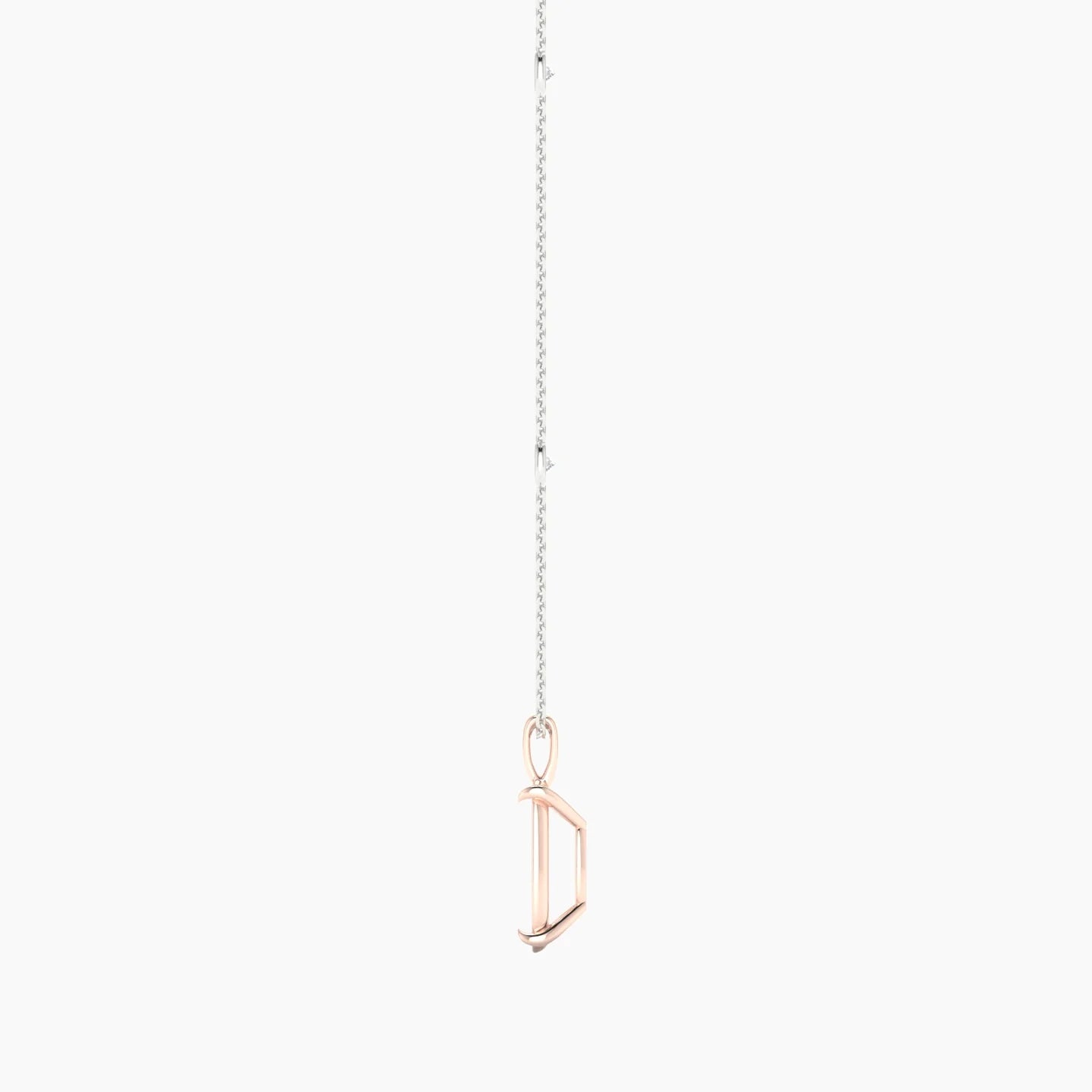 Hanging Solitaire with Sautoir | 18k White & Rose Gold 5-7.99 ct Cushion Cut Pendant Setting