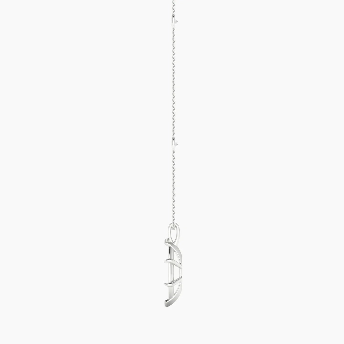 Hanging Solitaire with Sautoir | 18k White Gold 3-4.99 ct Marquise Cut Pendant Setting