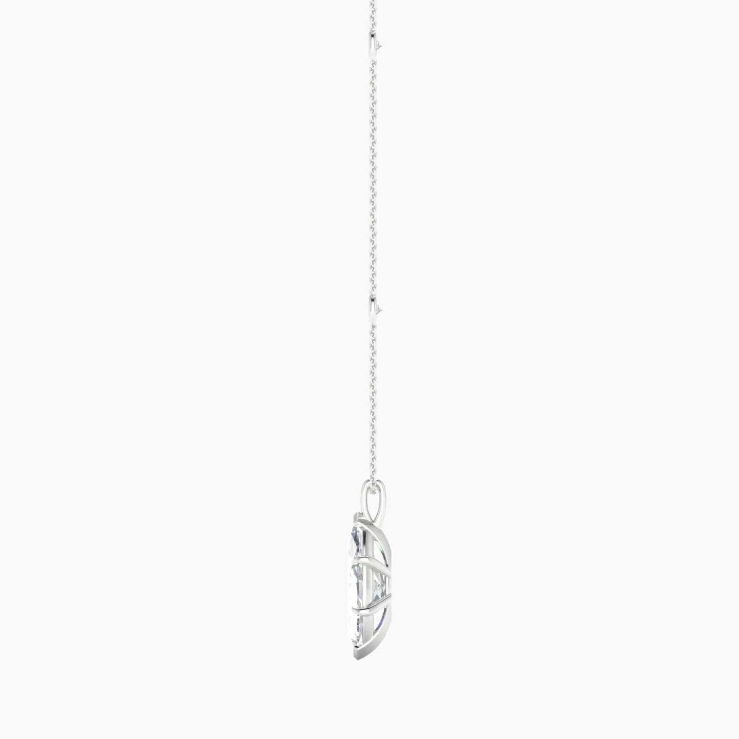 Hanging Solitaire with Sautoir | 18k White Gold 3 ct Marquise Cut Pendant Setting