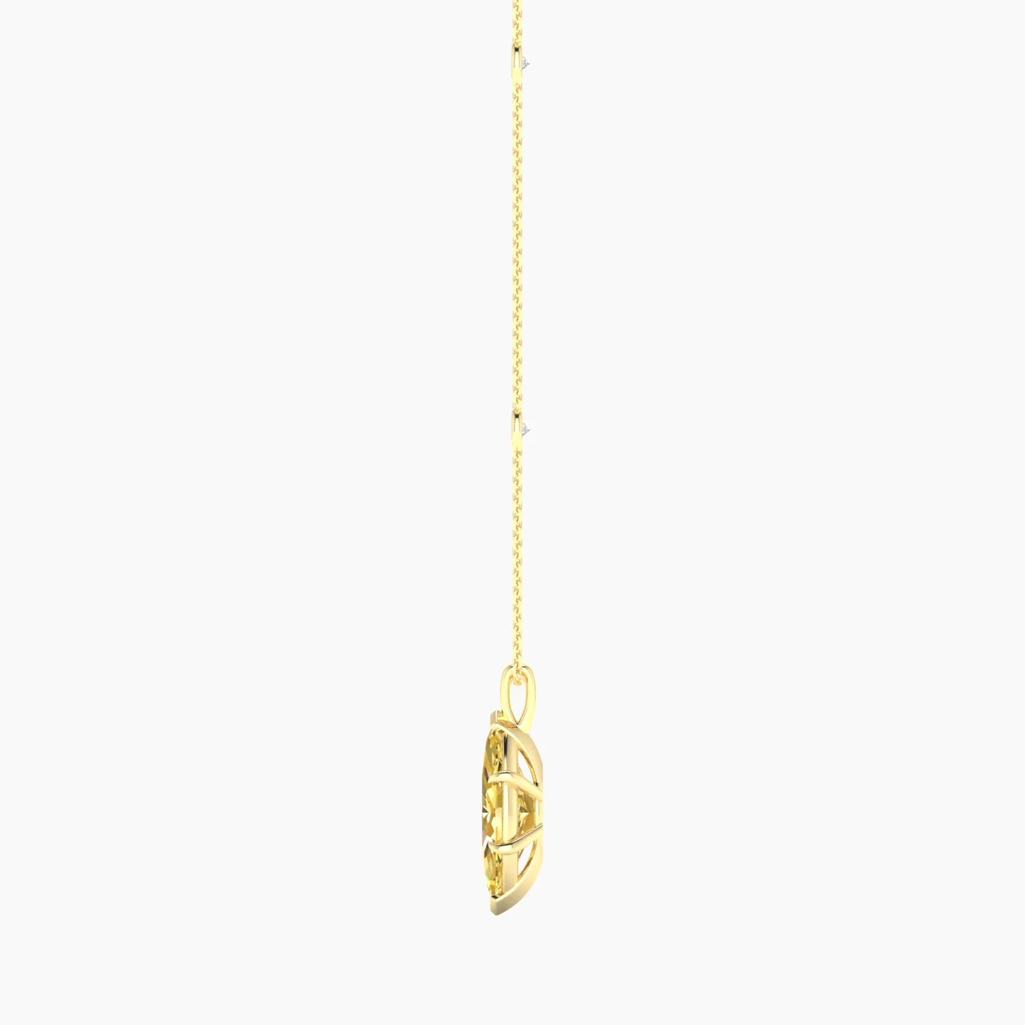 Hanging Solitaire with Sautoir | 18k Yellow Gold 3 ct Marquise Cut Pendant Setting