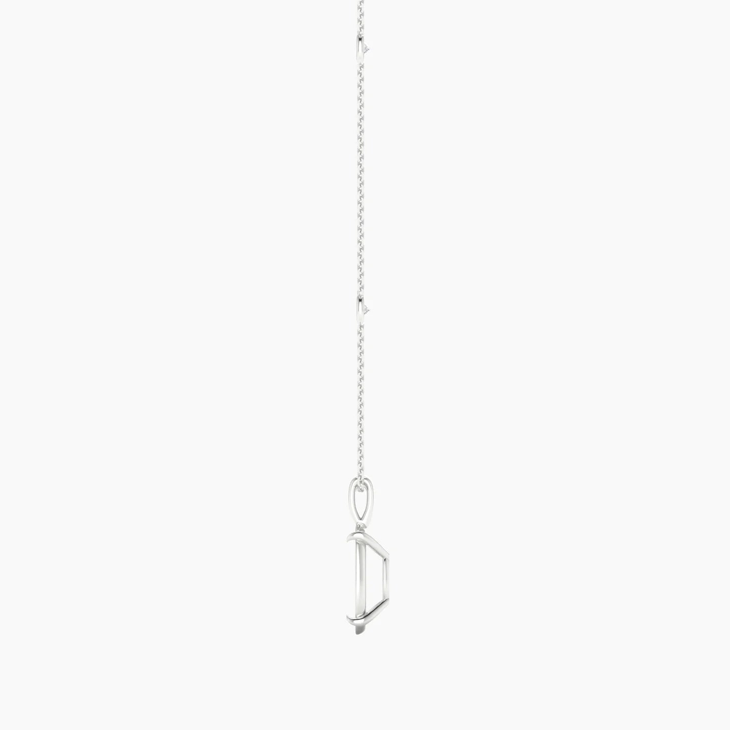 Hanging Solitaire with Sautoir | 18k White Gold 3-4.99 ct Oval Cut Pendant Setting