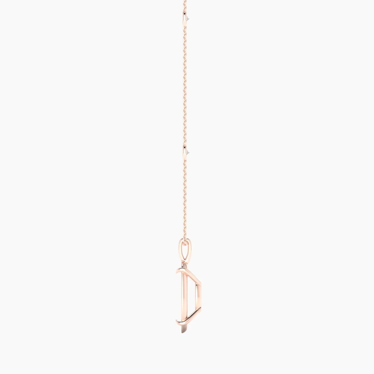 Hanging Solitaire with Sautoir | 18k Rose Gold 5-7.99 ct Oval Cut Pendant Setting