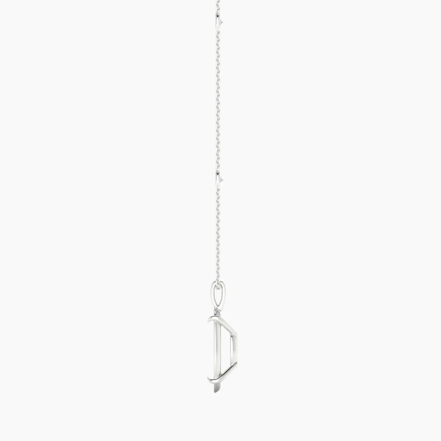 Hanging Solitaire with Sautoir | 18k White Gold 5-7.99 ct Oval Cut Pendant Setting