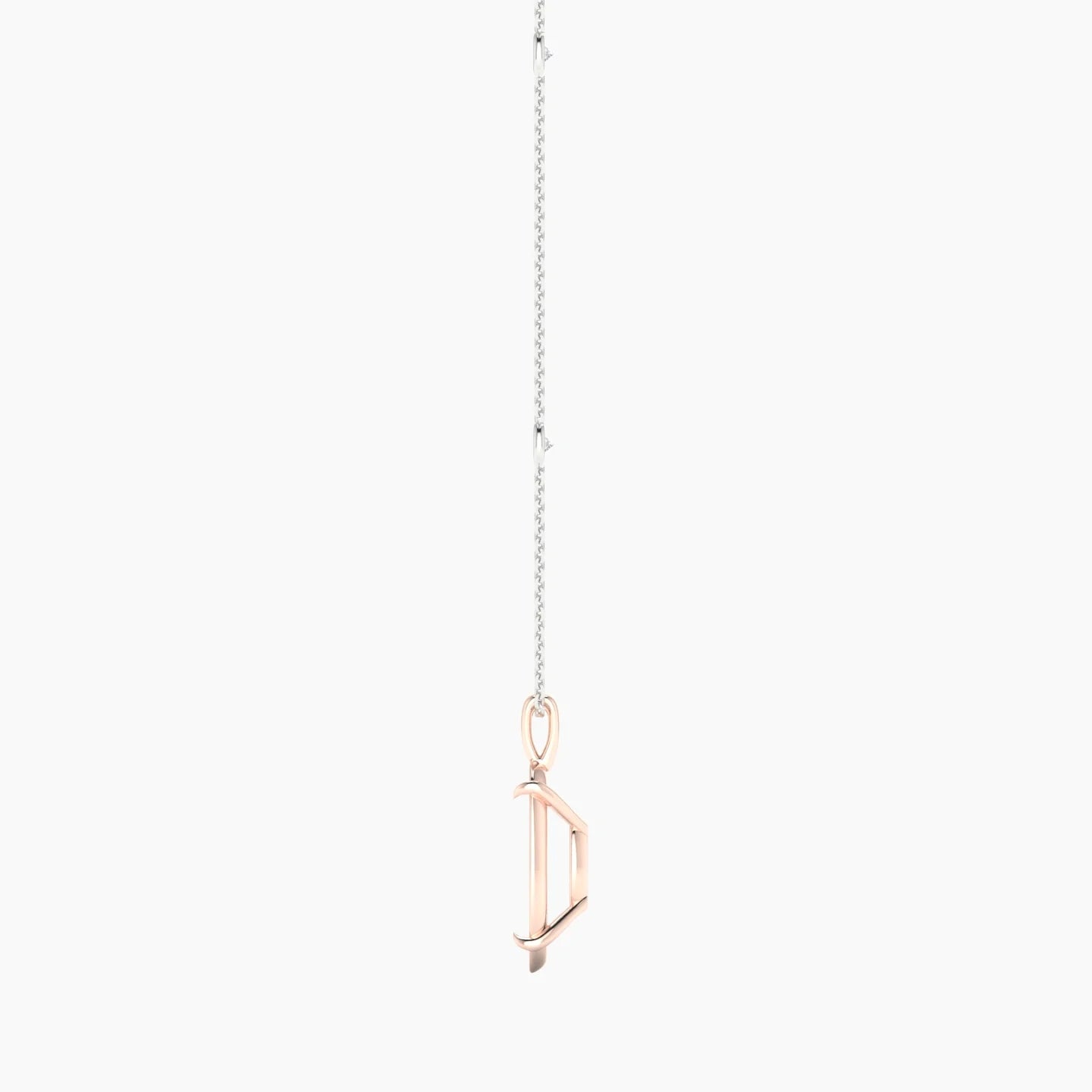 Hanging Solitaire with Sautoir | 18k White & Rose Gold 5-7.99 ct Oval Cut Pendant Setting
