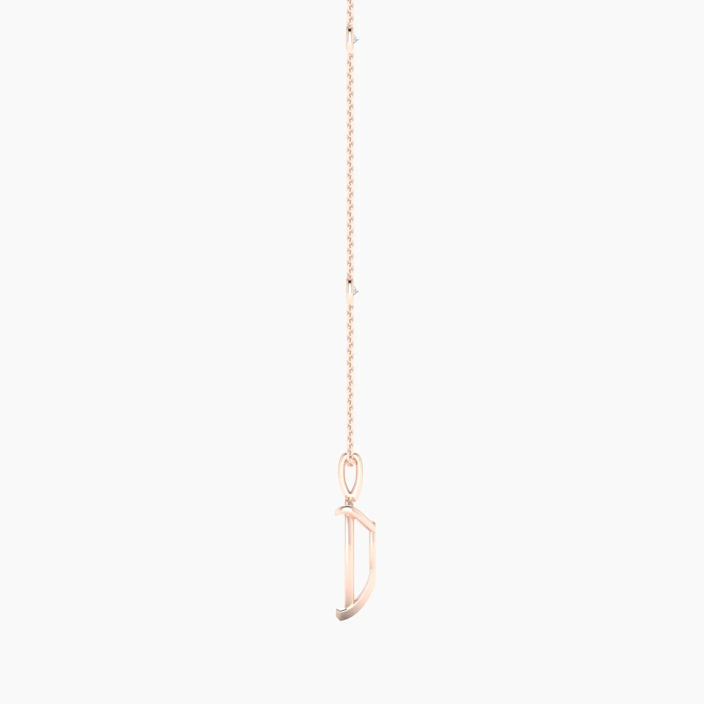 Hanging Solitaire with Sautoir | 18k Rose Gold 3-4.99 ct Pear Cut Pendant Setting