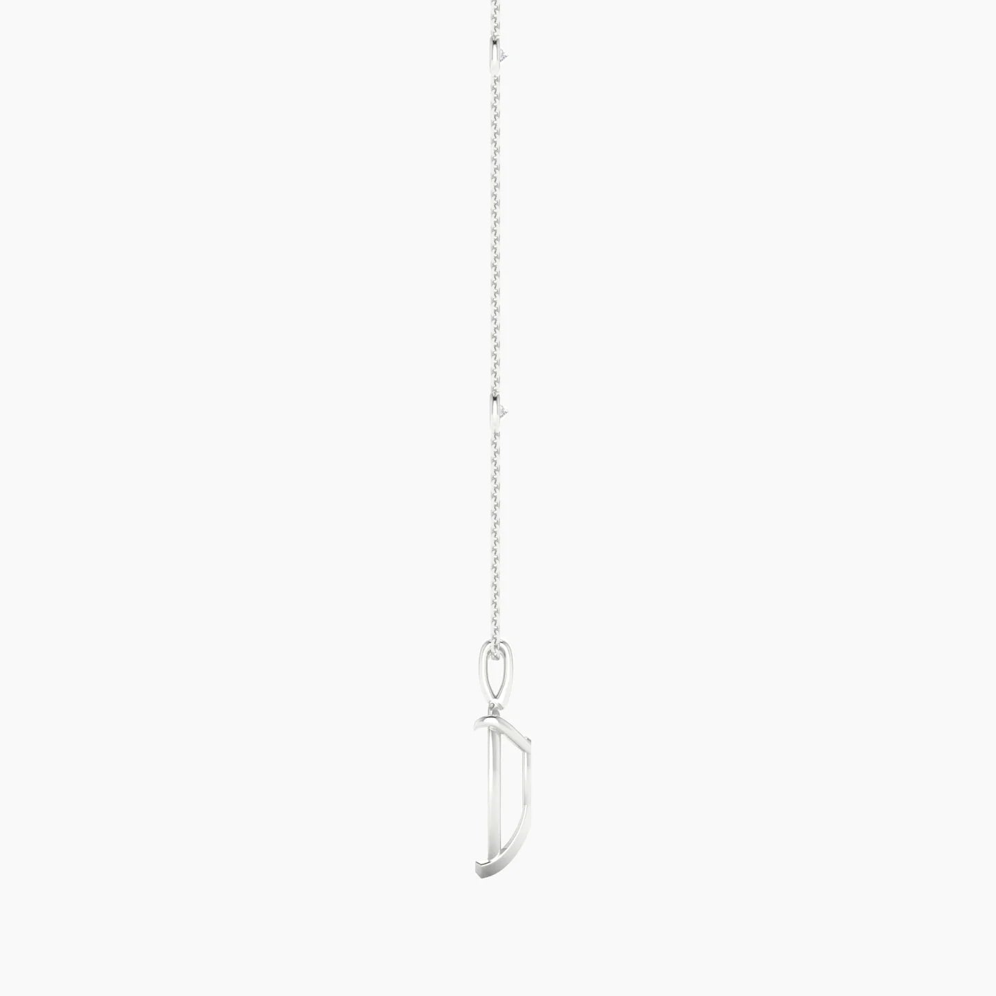 Hanging Solitaire with Sautoir | 18k White Gold 3-4.99 ct Pear Cut Pendant Setting