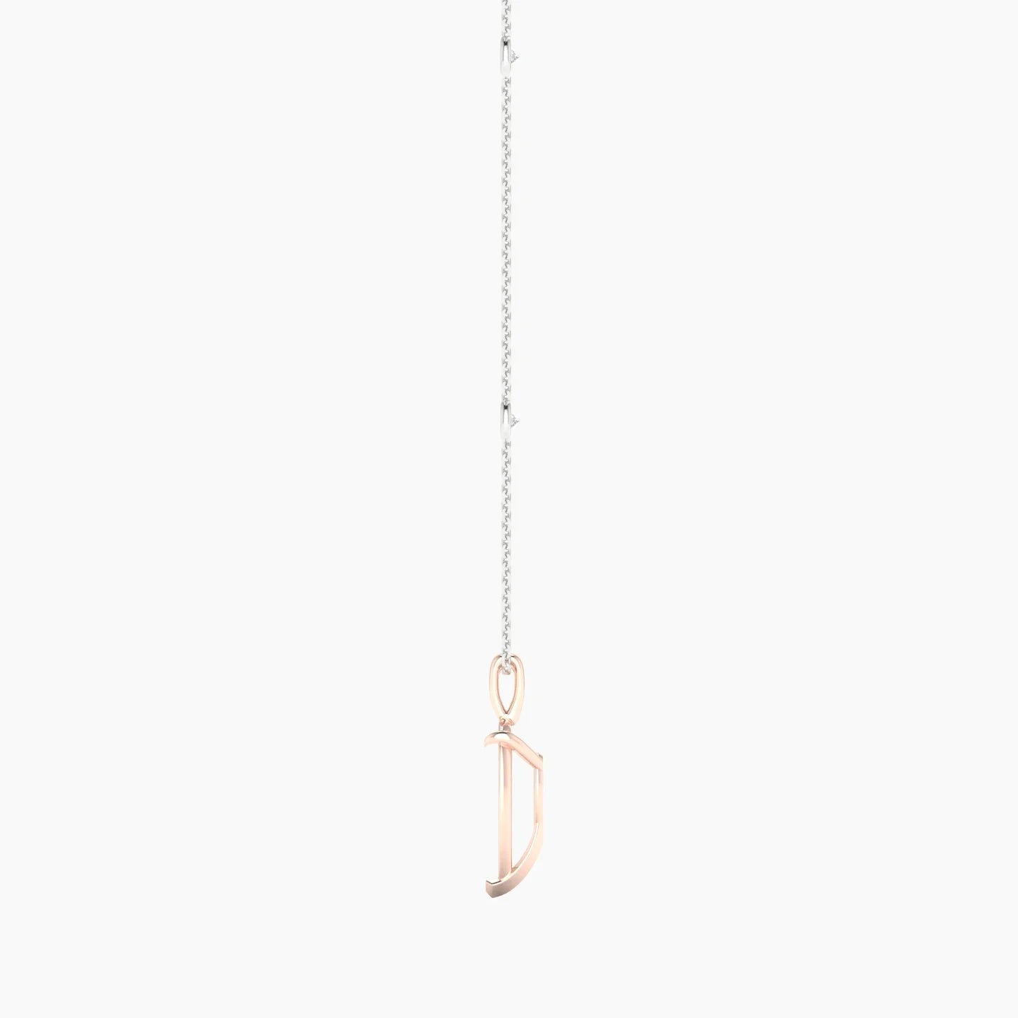 Hanging Solitaire with Sautoir | 18k White & Rose Gold 3-4.99 ct Pear Cut Pendant Setting