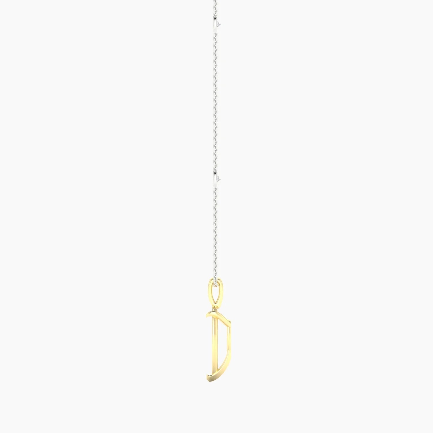 Hanging Solitaire with Sautoir | 18k White & Yellow Gold 3-4.99 ct Pear Cut Pendant Setting