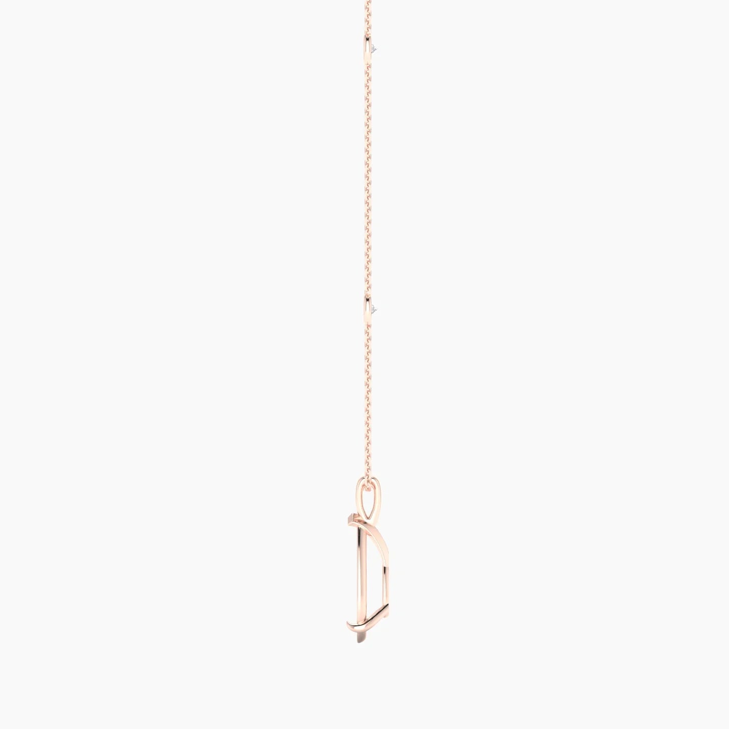 Hanging Solitaire with Sautoir | 18k Rose Gold 3-4.99 ct Pear Cut Pendant Setting