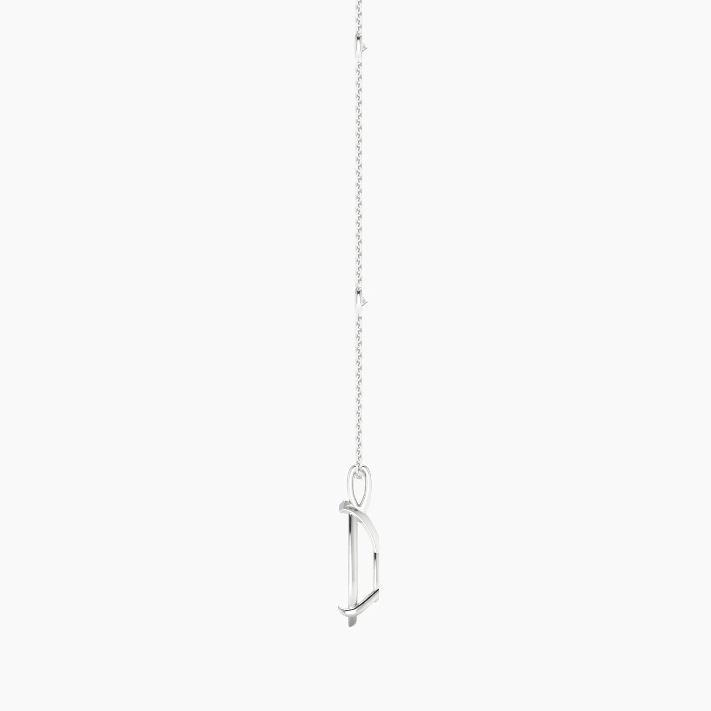 Hanging Solitaire with Sautoir | 18k White Gold 3-4.99 ct Pear Cut Pendant Setting