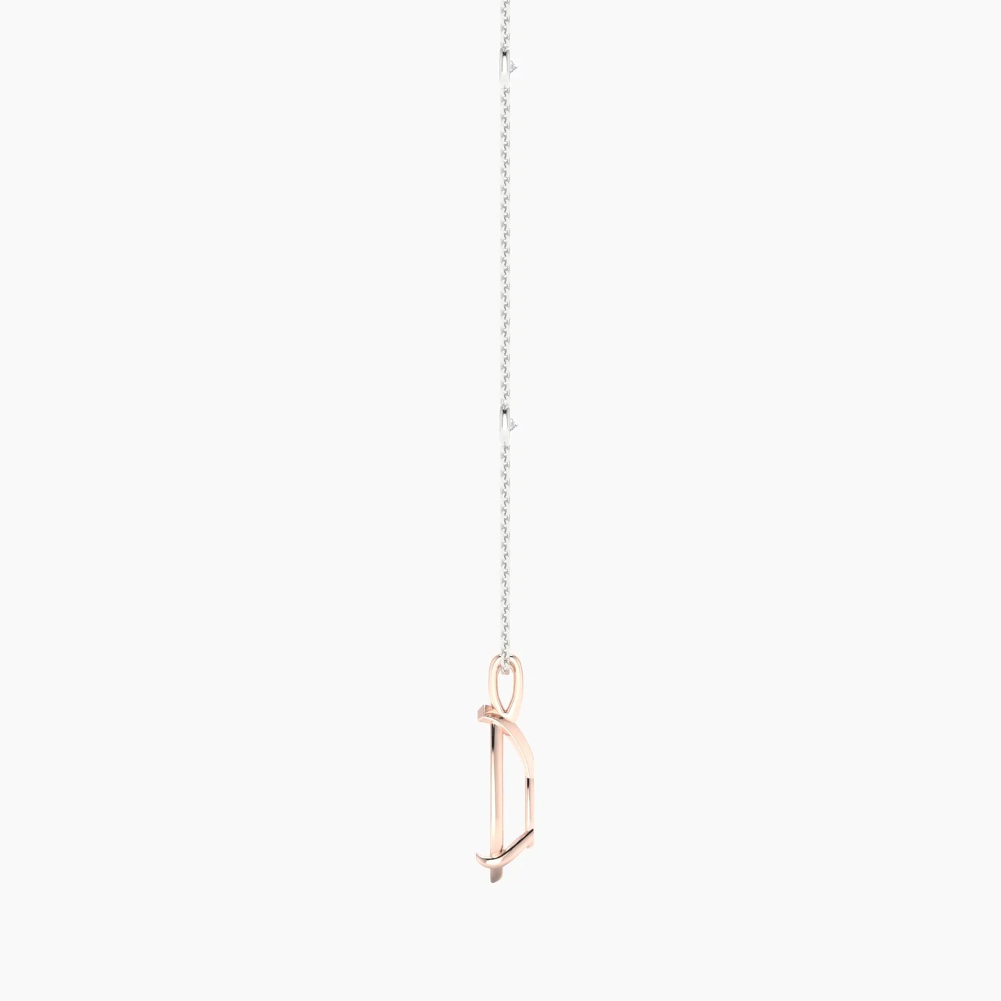 Hanging Solitaire with Sautoir | 18k White & Rose Gold 3-4.99 ct Pear Cut Pendant Setting