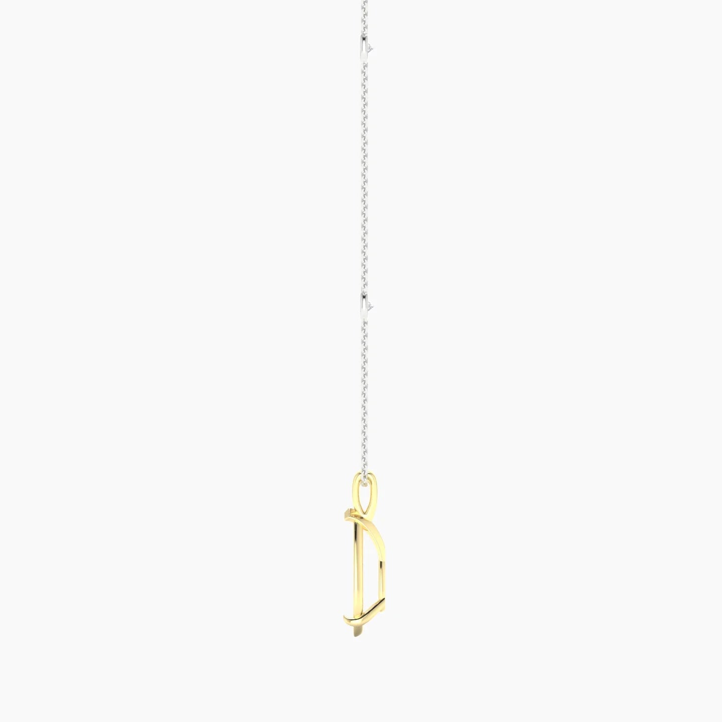 Hanging Solitaire with Sautoir | 18k White & Yellow Gold 3-4.99 ct Pear Cut Pendant Setting